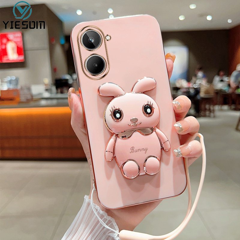 Ốp Điện Thoại Silicone Mềm Chống Sốc Có Giá Đứng Hình Thỏ Cho Realme 10 9 Pro Plus 5G 8 8 Pro 4G