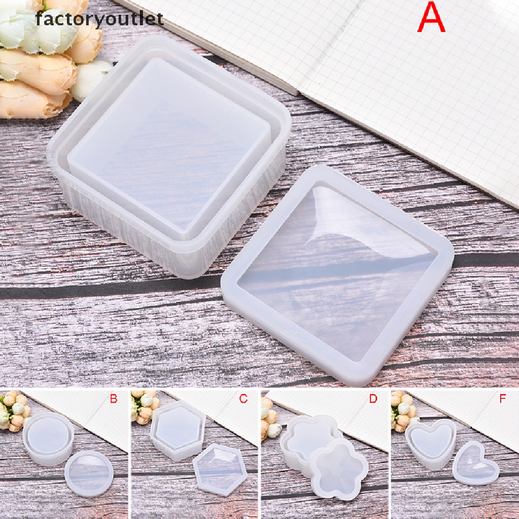 Khuôn Silicone Làm Hộp Trang Sức Hình Trái Tim Lục Giác DIY