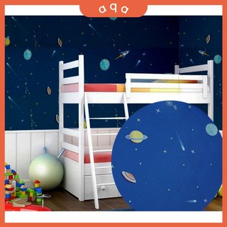 Decal giấy dán tường phi thuyền xanh-aqa