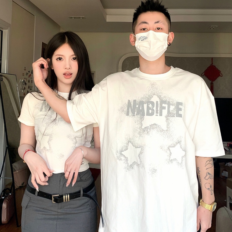 Áo Thun Tay Ngắn In Hình Thời Trang Mùa Hè 2023 Dành Cho Cặp Đôi đồ bộ đôi chân váy croptop Áo thun