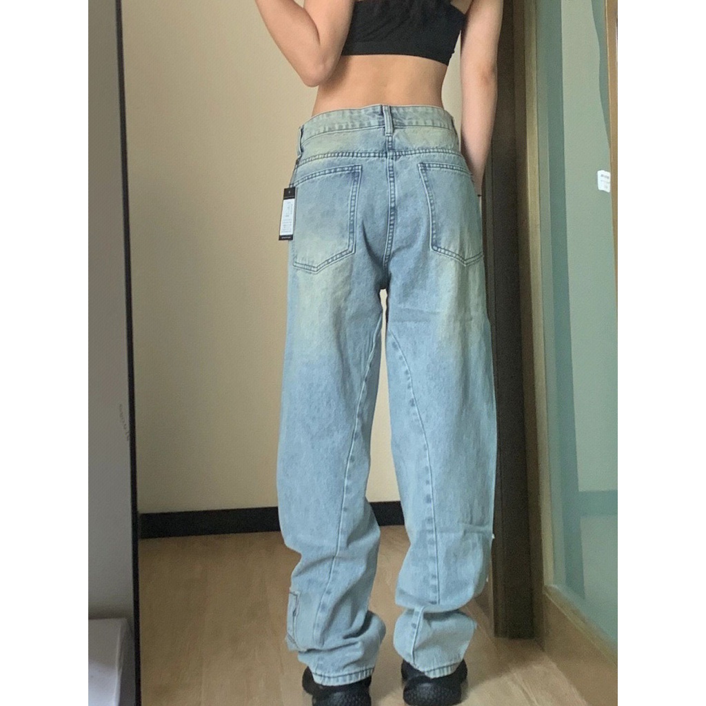 Quần Jean Dài Mỏng Ống Rộng Thêu Họa Tiết Thời Trang Mùa Thu 2022 Phong Cách Mỹ Cổ Điển Hàng Mới Dành Cho Bạn Nữ