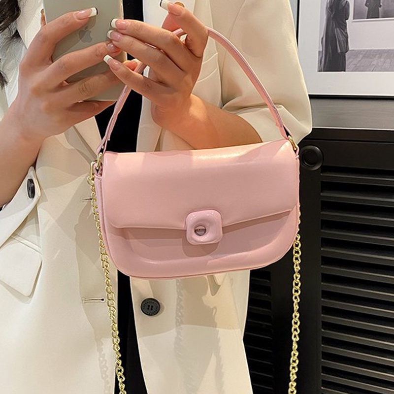 Túi Đeo Chéo Bằng Da pu Mềm Màu Trơn Thời Trang Dành Cho Nữ