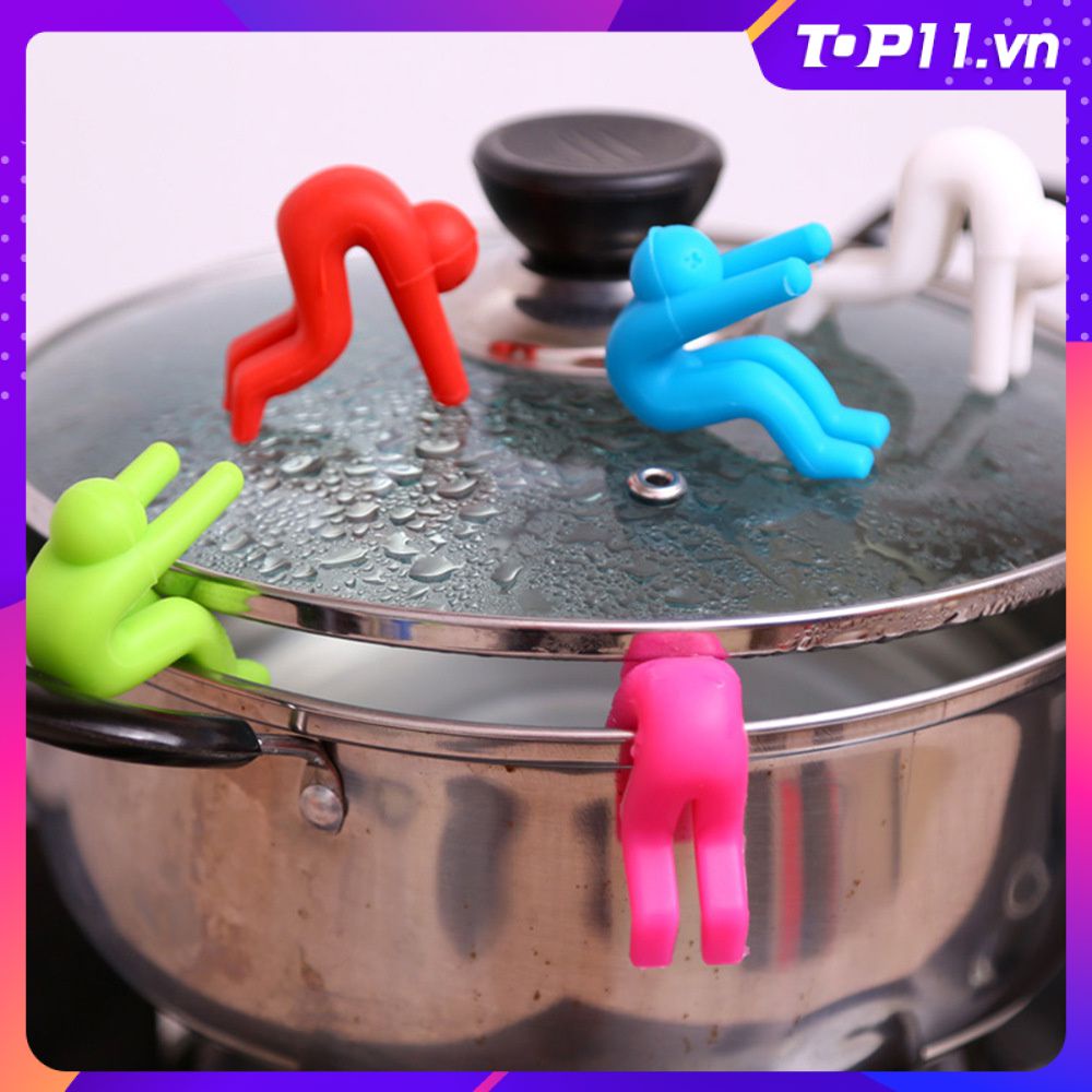 Nắp Nồi Silicon Chống Tràn Người Đàn Ông Nhỏ Nâng Thang Máy Điện Thoại Di Động Đũa Thìa Hỗ Trợ Nồi Súp Thiết Bị Chống Tràn Top11.vn