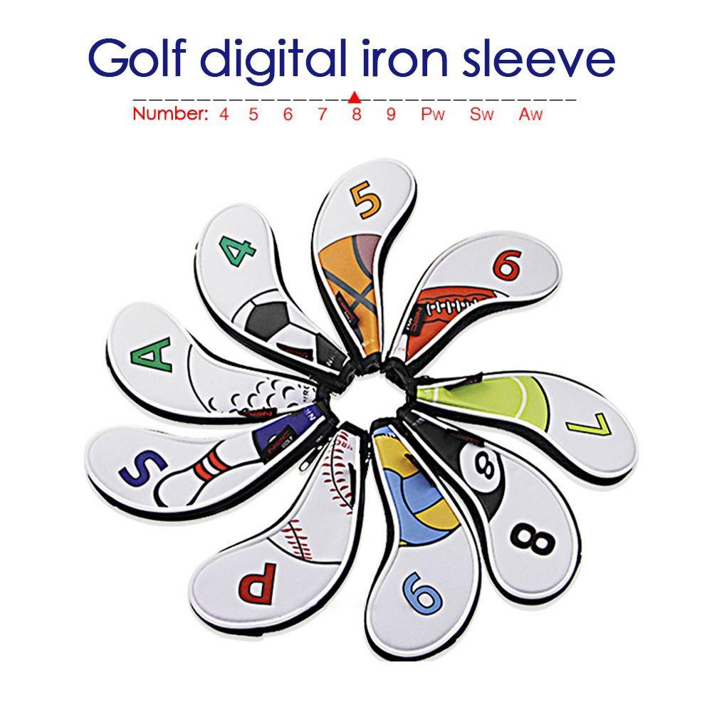 .Set 9 Vỏ Bọc Gậy Đánh Golf Bằng PU Chất Lượng Cao