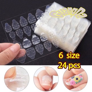 Set 24 miếng dán móng tay bằng silicon trong suốt
