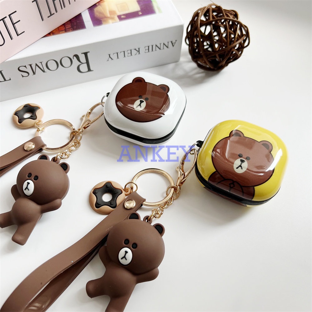 Samsung Galaxy Buds 2 Pro / Buds 2 / Buds Pro / Buds Live Case Bear Cartoon Soft Earphone Silicone Case Earbuds Waterproof Shockproof Soft Protective Headphone Cover Headset Skin
