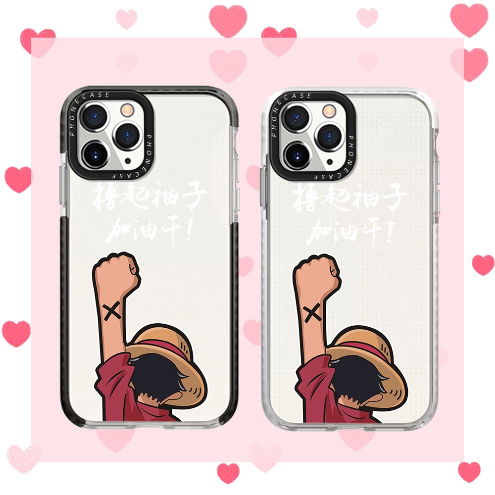 Cute One Piece Luffy Design Phone Case Compatible For iPhone 14 13 12 Mini 11 Pro Max XR X XS 7 8 Plus Thicken Shockproof Frame Soft Silicone Clear Cover