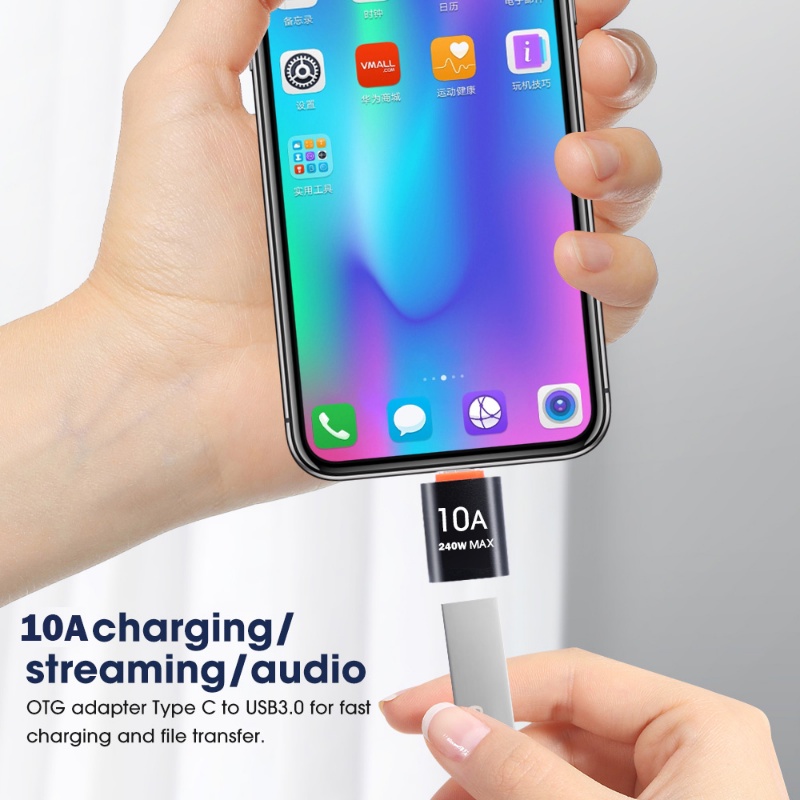 Đầu Chuyển Đổi 10A Type C Sang USB A OTG / USB-C Cho Điện Thoại Di Độn