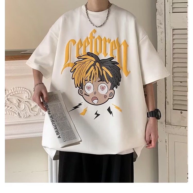 Áo Thun Tay Ngắn Cổ Tròn Phong Cách Hip hop Thời Trang Mùa Hè Hàng Mới Dành Cho Bạn Nam