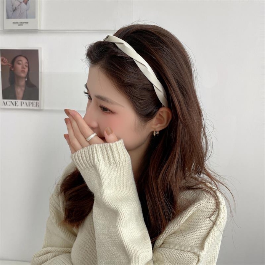Băng Đô Cài Tóc Bằng Da Mỏng Kiểu Hàn Quốc Dễ Thương Cho Bạn Gái