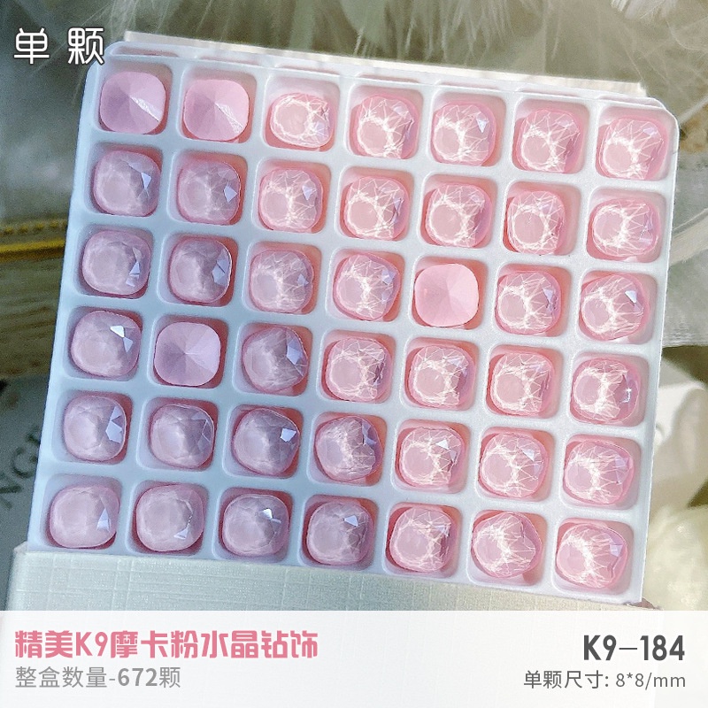 Túi 3 viên đá K9 hồng nhạt xinh xắn, phụ kiện nail