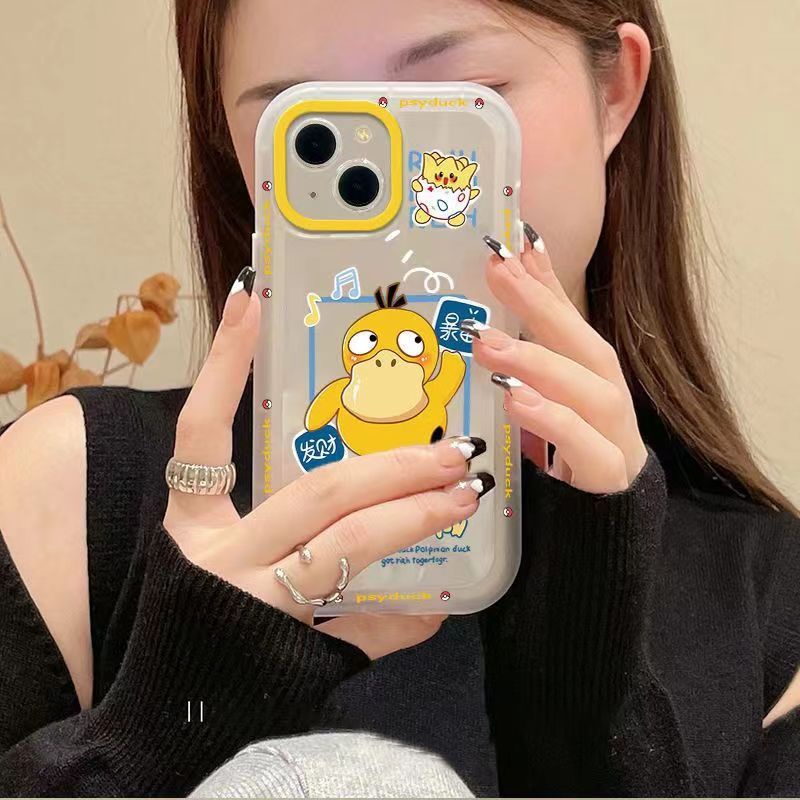 ✅Ốp Điện Thoại Mềm Màu Trong Suốt Hình Chú Vịt 7 Chấu Cho iPhone 14 / 13pro 12promax 11 xr