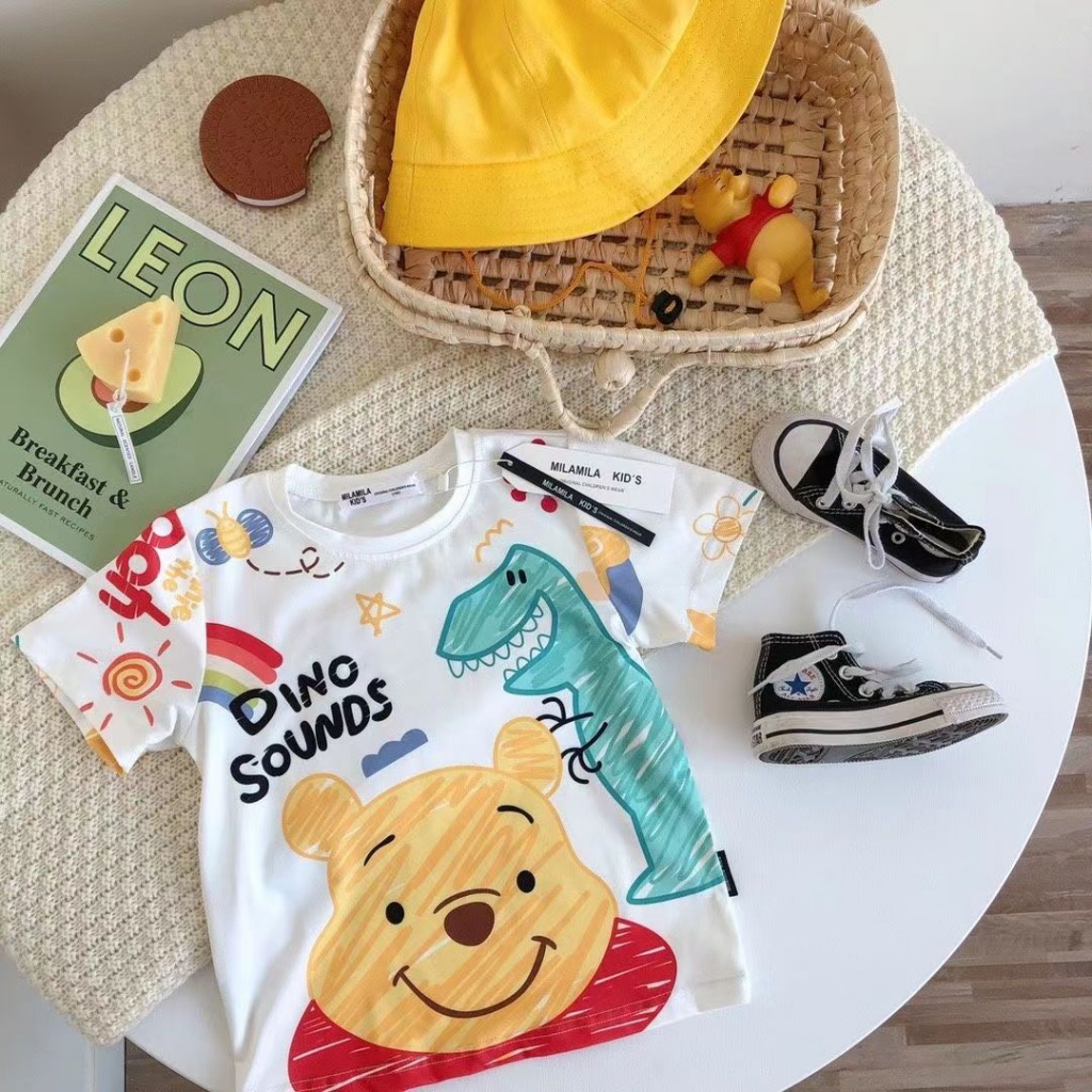 Áo Thun 100% Cotton Tay Ngắn In Họa Tiết Graffiti Hoạt Hình Thời Trang Mùa Hè 2023 Dành Cho Trẻ Em