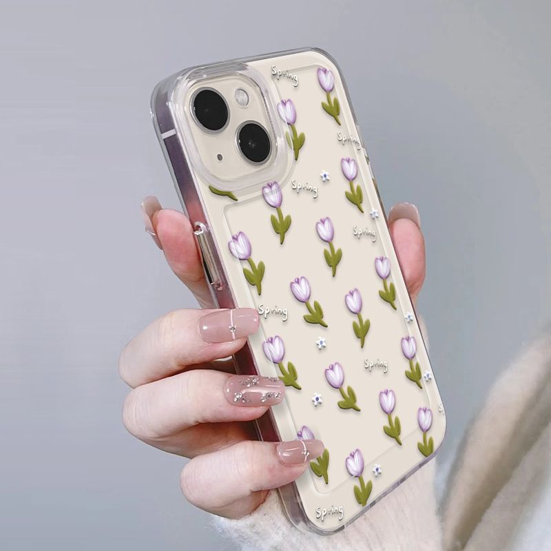 ✅Toàn Bộ Ốp Điện Thoại Chống Sốc Họa Tiết Hoa Tulip Cho iPhone 14 / 13promax 12 / 11 xrs 7 / 8Plus