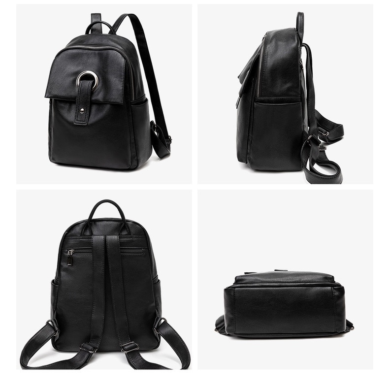 Balo Da Bò Thật Phong Cách Retro Thời Trang Cho Nữ