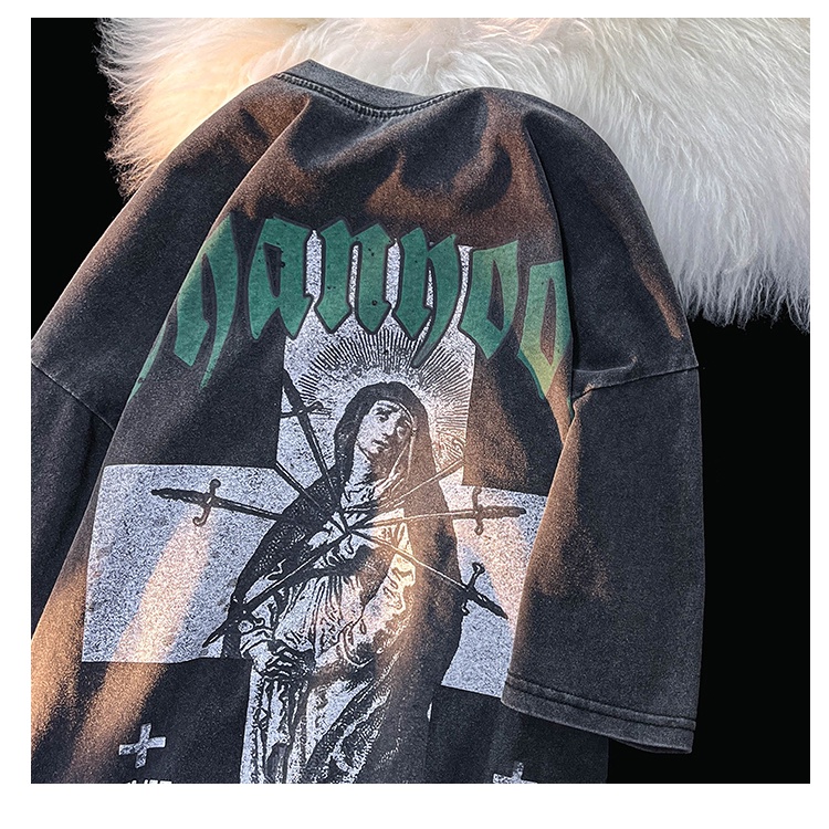 NRVP Áo Thun 100% Cotton Tay Ngắn Dáng Suông In Họa Tiết Hoạt Hình Phong Cách Hàn Quốc Cho Nữ