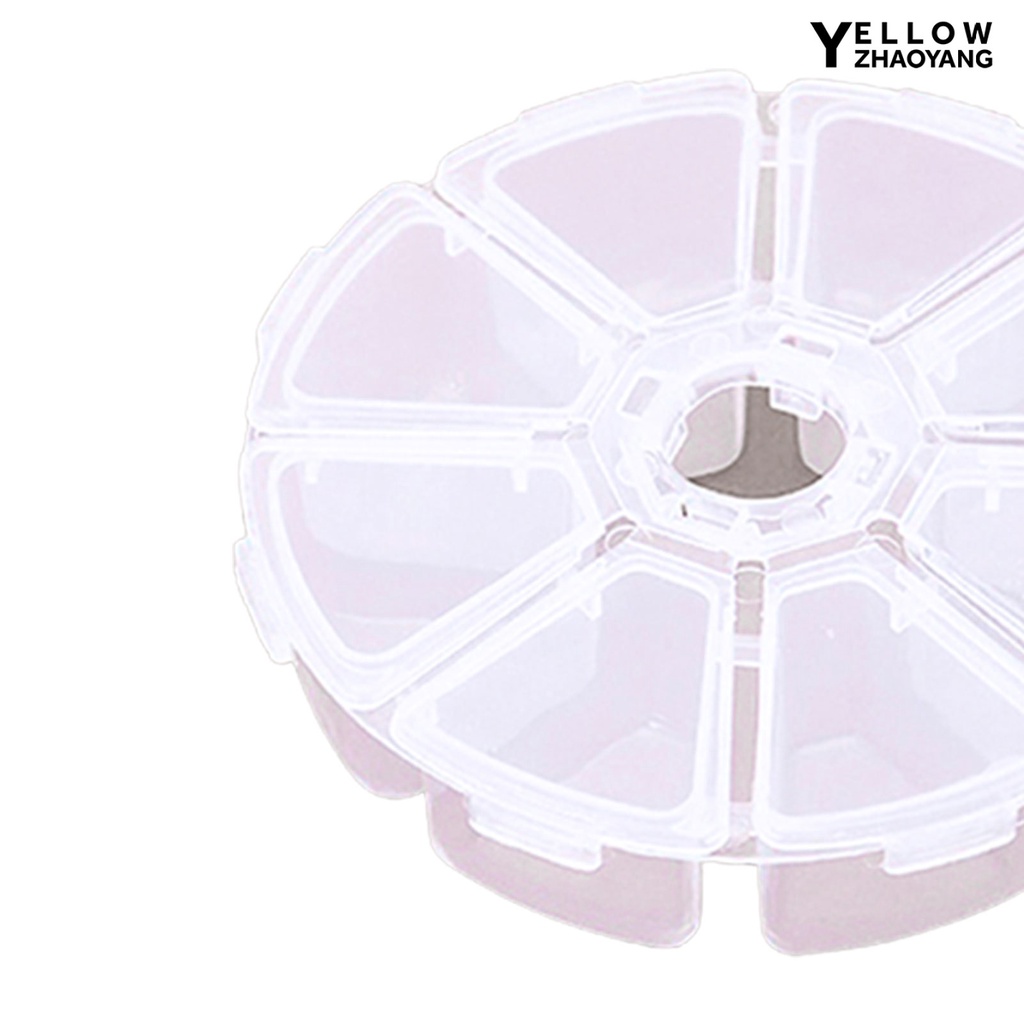 Hộp Tròn 8 Ngăn Phân Loại Hạt Cườm Tiện Dụng Mang Theo Du Lịch