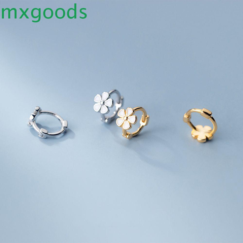 Bông Tai Xỏ Lỗ Hình Hoa Màu Bạc Thời Trang Hàn Quốc Lãng Mạn Cho Nữ