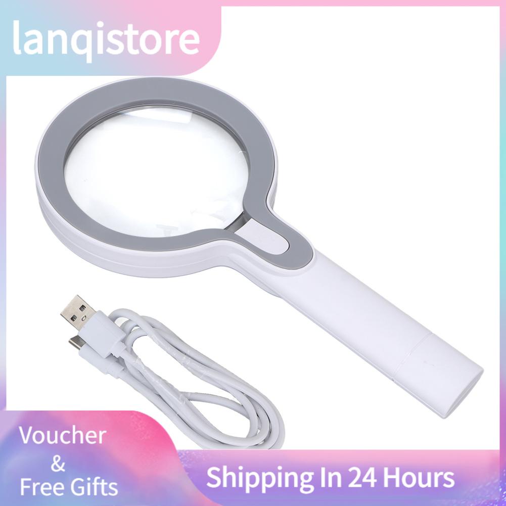 Lanqistore Lighted Magnifying Glass Pocket Magnifying Glass 10X Magnification for Jewelry for Document for