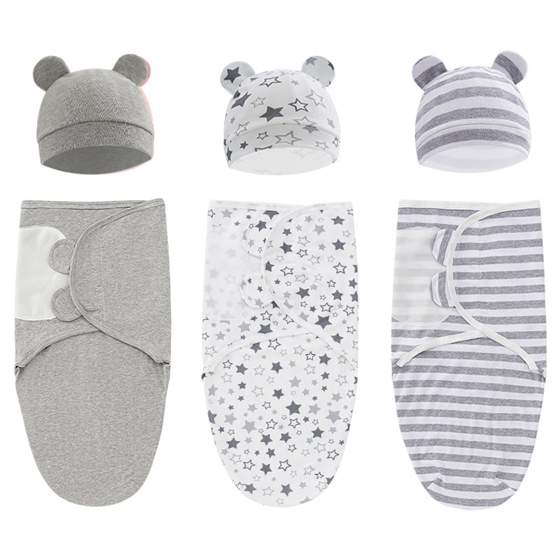 Chăn Quấn Bé Sơ Sinh Bằng Chất Liệu 100% Cotton Hữu Cơ Có Thể Điều Chỉnh