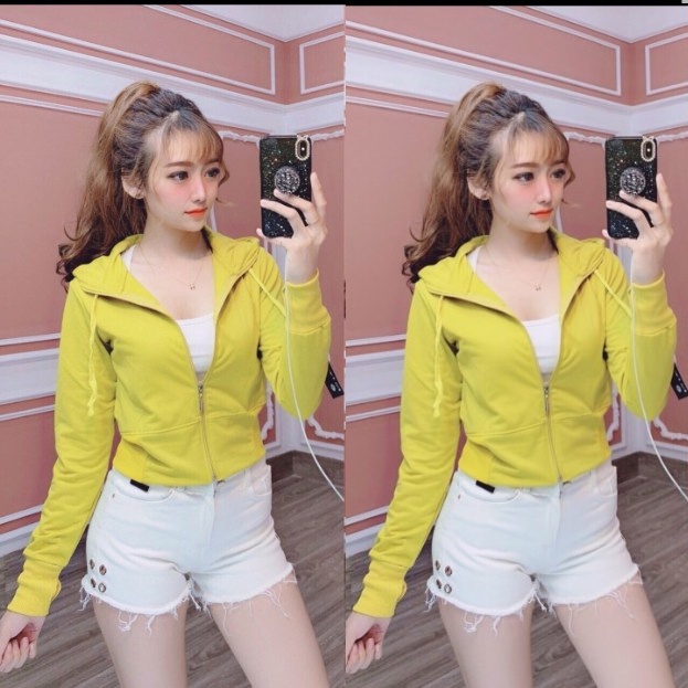 áo khoác nữ trơn dáng lửng coptop tay dài freesize 54kg