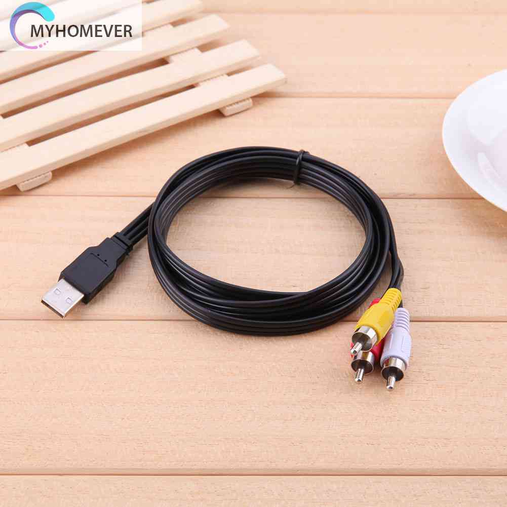 Dây CáP Âm Thanh / AV 1.5M 5ft ĐầU CắM USB Sang 3 RCA AV A / V TV Chuyên DụNg