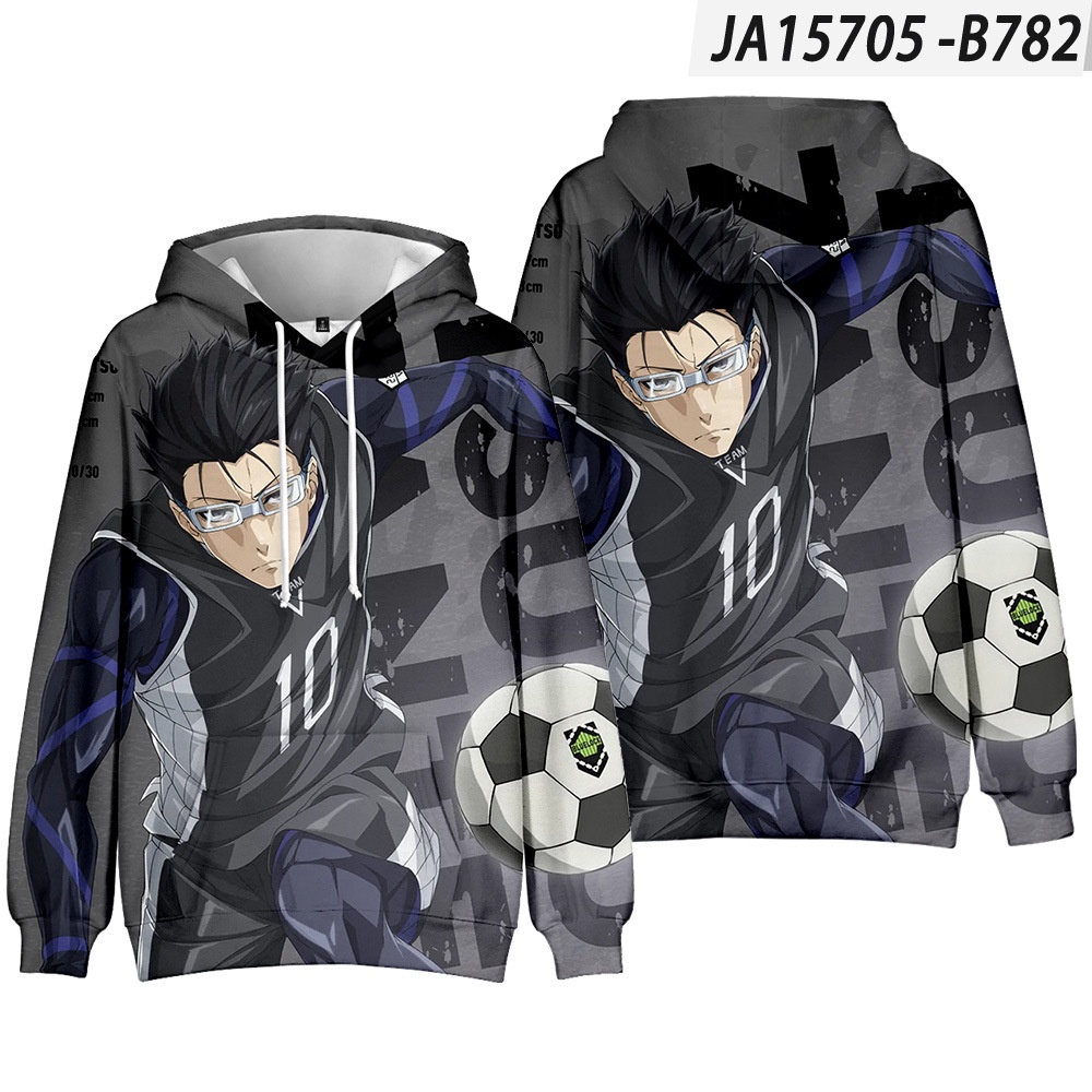 Áo Hoodie In Hình Truyện Tranh BLUE LOCK 3D Thời Trang Unisex