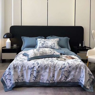 Bộ chăn ga gối lụa thái tencel chăn trần mát lạnh cho mùa hè