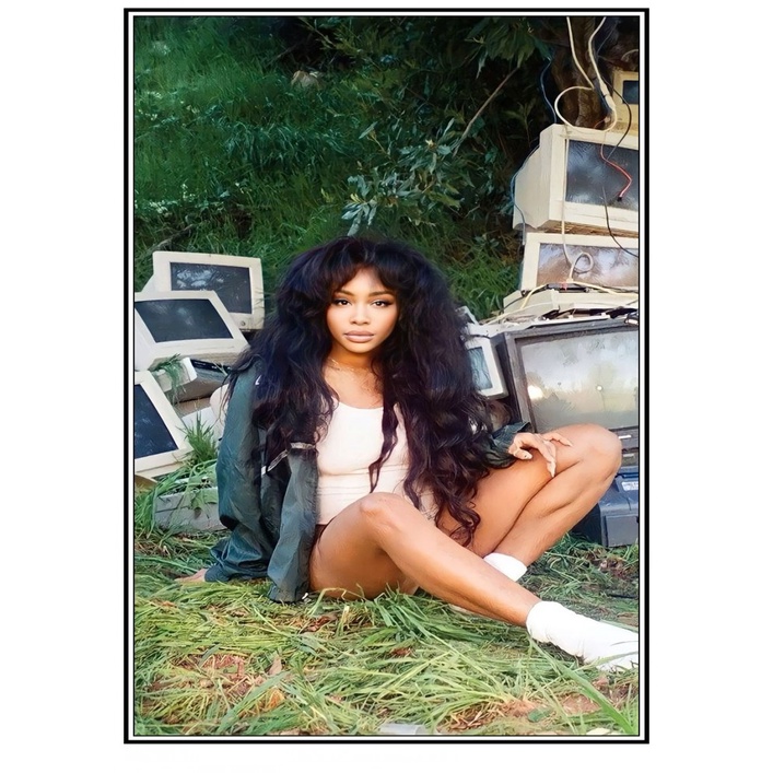 Album Nhạc Mới SZA Sos Áp Phích Tổng Hợp Kiểm Soát hip hop Trang Trí Nhà Cửa Quạt Nông Thôn