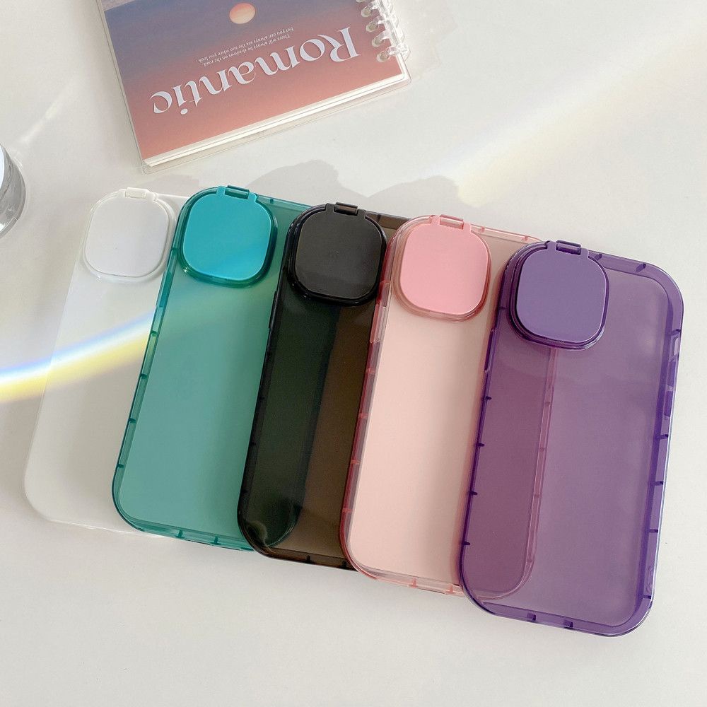 Ốp Điện Thoại Mềm Trong Suốt Chống Sốc Màu Kẹo Có Giá Đỡ Cho IPhone 14 13 Pro Max 12 11