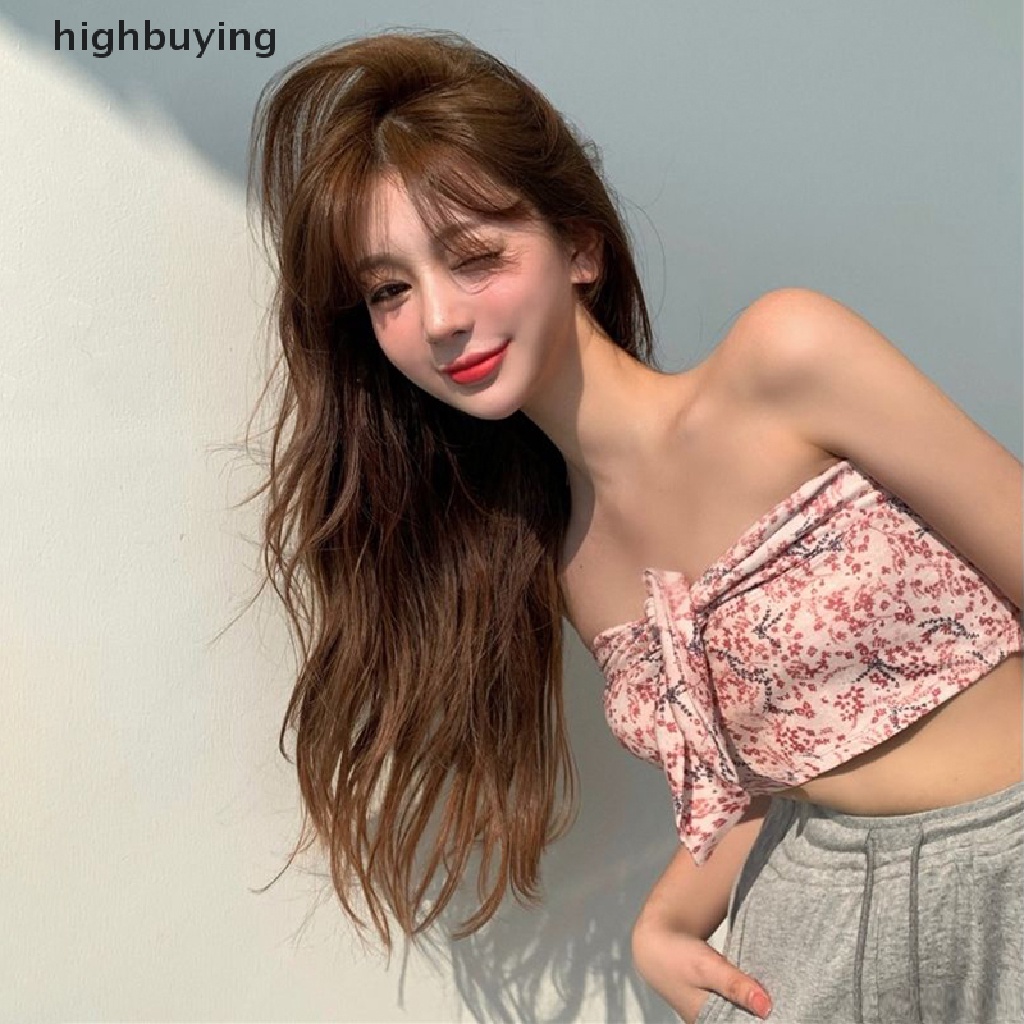 Hbvn Belle Áo hai dây In Họa Tiết Phong Cách Harajuku Mùa Hè Dễ Phối Đồ Thiết Kế Nơ Lãng Mạn Ins Modish Cho Nữ