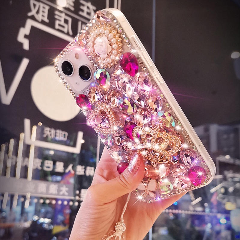 Ốp Điện Thoại Oppo Reno 10 8T 4G 5G Reno 8 7 4G 5G Reno 7Z 8Z 5G Reno 8 Pro 5G Hình Vương Miện Đính Đá Giả 3D Lấp Lánh