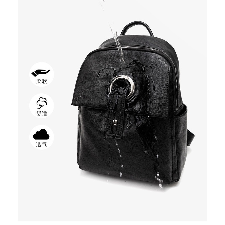 Balo Da Bò Thật Phong Cách Retro Thời Trang Cho Nữ