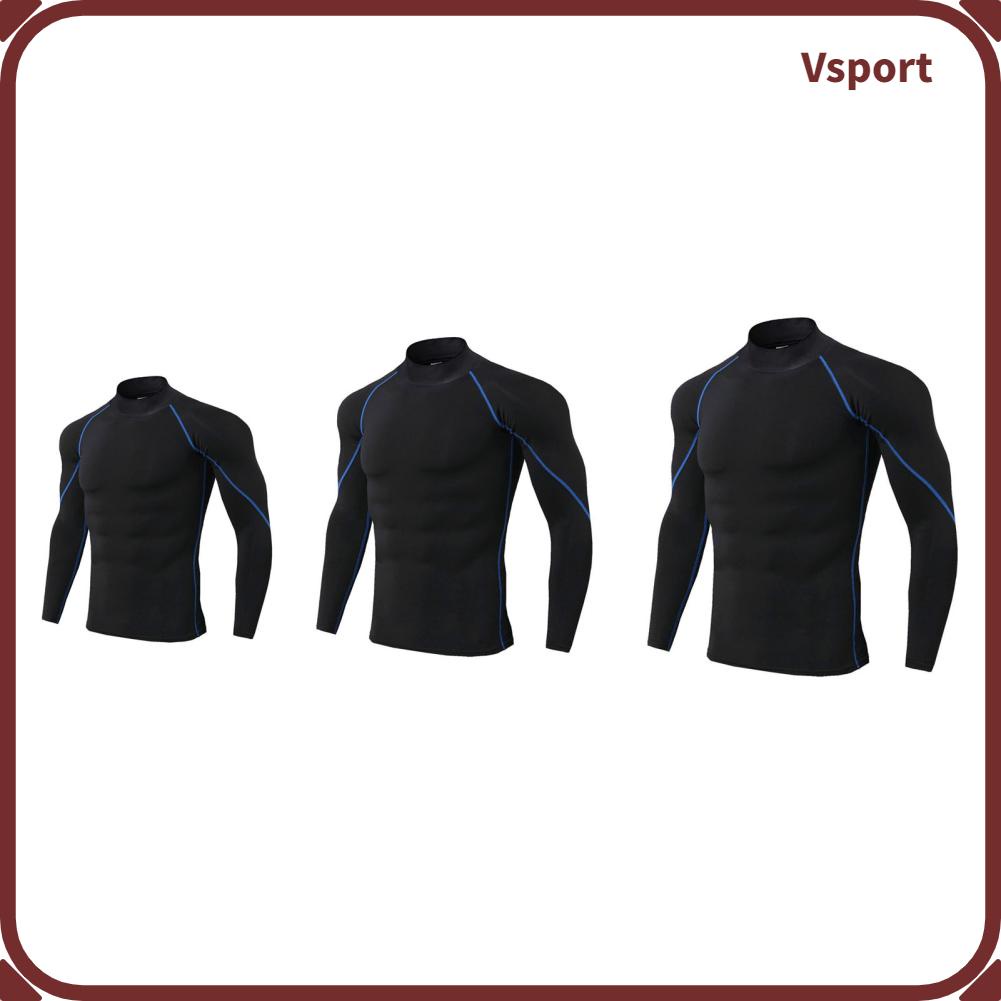 Men's High Elastic Compression Shirts Long Sleeves Sports Top for Athletic Workout Shirt