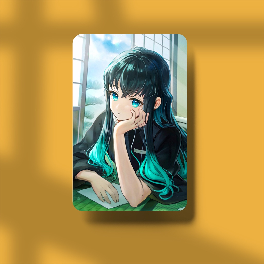 Thẻ Card Bo Góc Nhân Vật Muichiro Tokito Trong Anime Demon Slayer - Giấy Bìa Cứng - Có Màng Cán