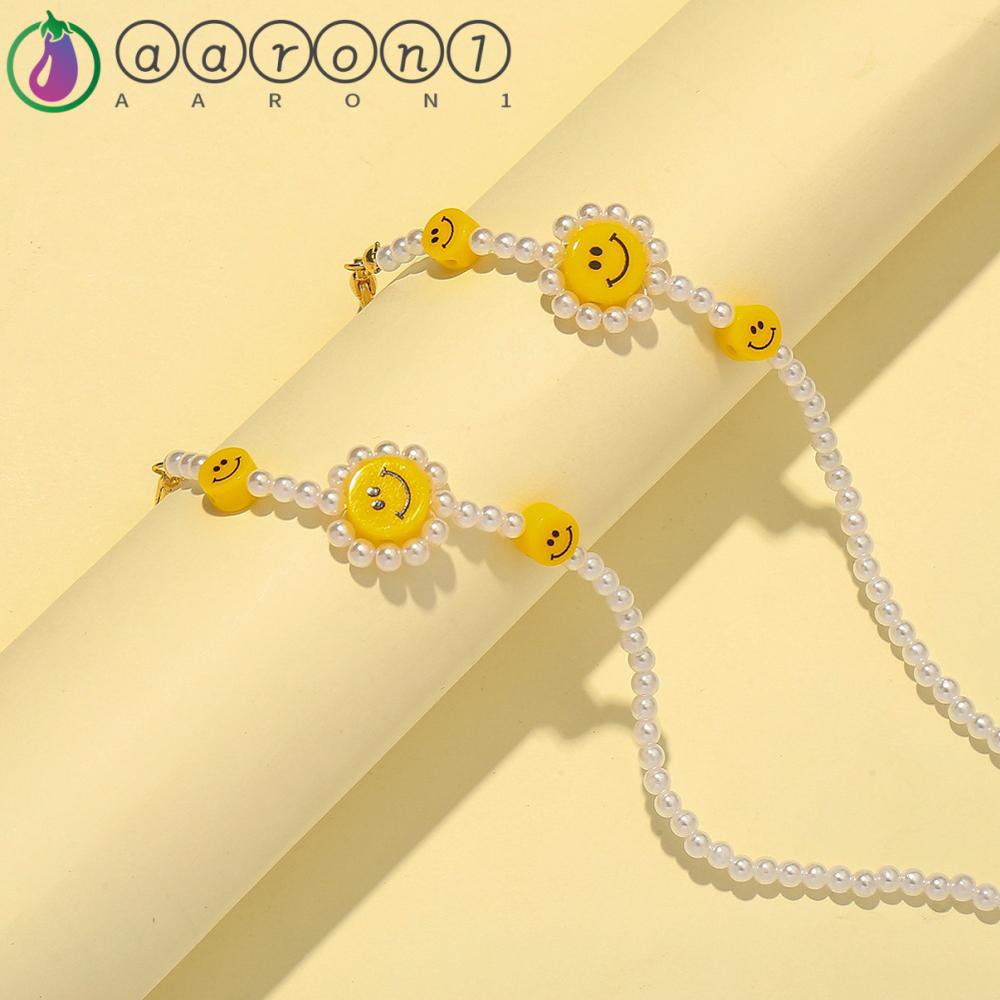 Aaron1 Dây Chuỗi Hạt Đeo Mắt Kính Chống Thất Lạc Hình Mặt Cười Dành Cho Nam Nữ