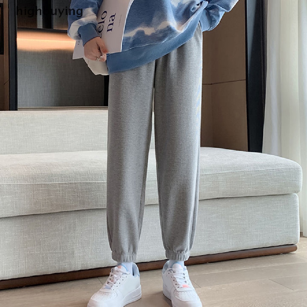 Quần Baggy Thể Thao Lưng Cao Phong Cách Harajuku Cho Nữ