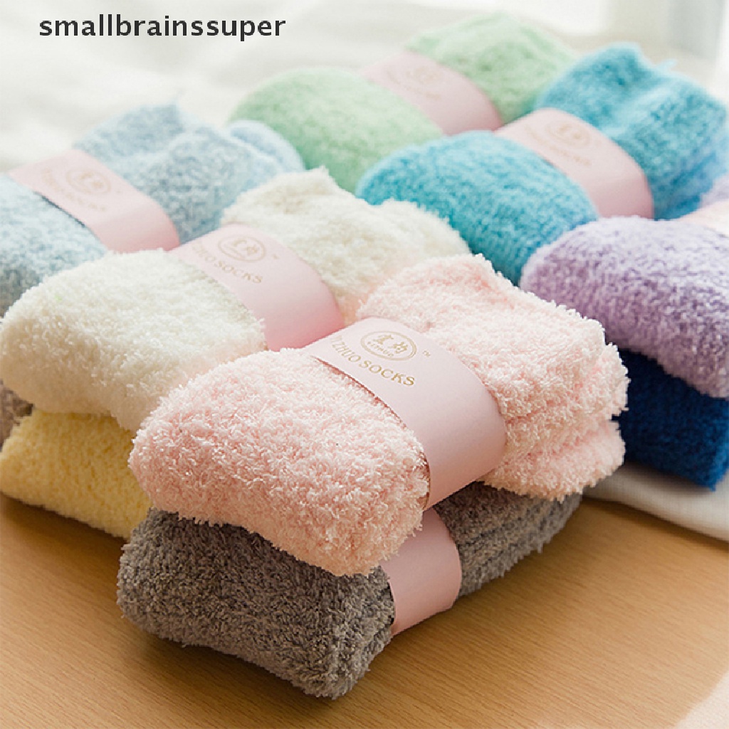 Vớ Lông Cừu San Hô Nhỏ Màu Kẹo Ấm Áp Cho Nữ SBS