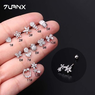 1 Khuyên Tai Dạng Thanh Tạ 16Gauge Helix Hình Ngôi Sao Trái Tim Nơ