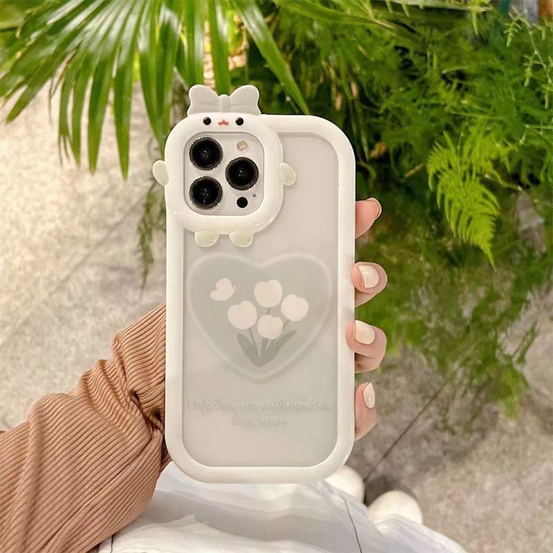 ✅Ốp Điện Thoại Mềm Trong Suốt Chống Sốc In Họa Tiết Hoa Tulip Cho iPhone 11 13 14 / 12promax 7 / 8p