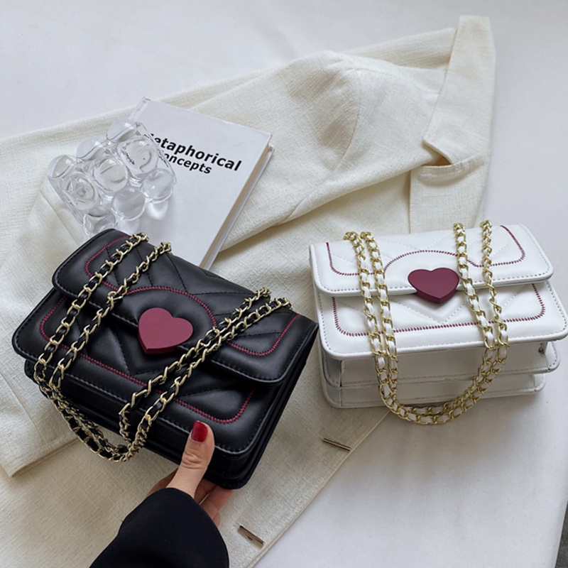 Túi Xách Dây Xích Đeo Vai IELGY Thiết Kế Đa Năng Hình Trái Tim Cho Nữ