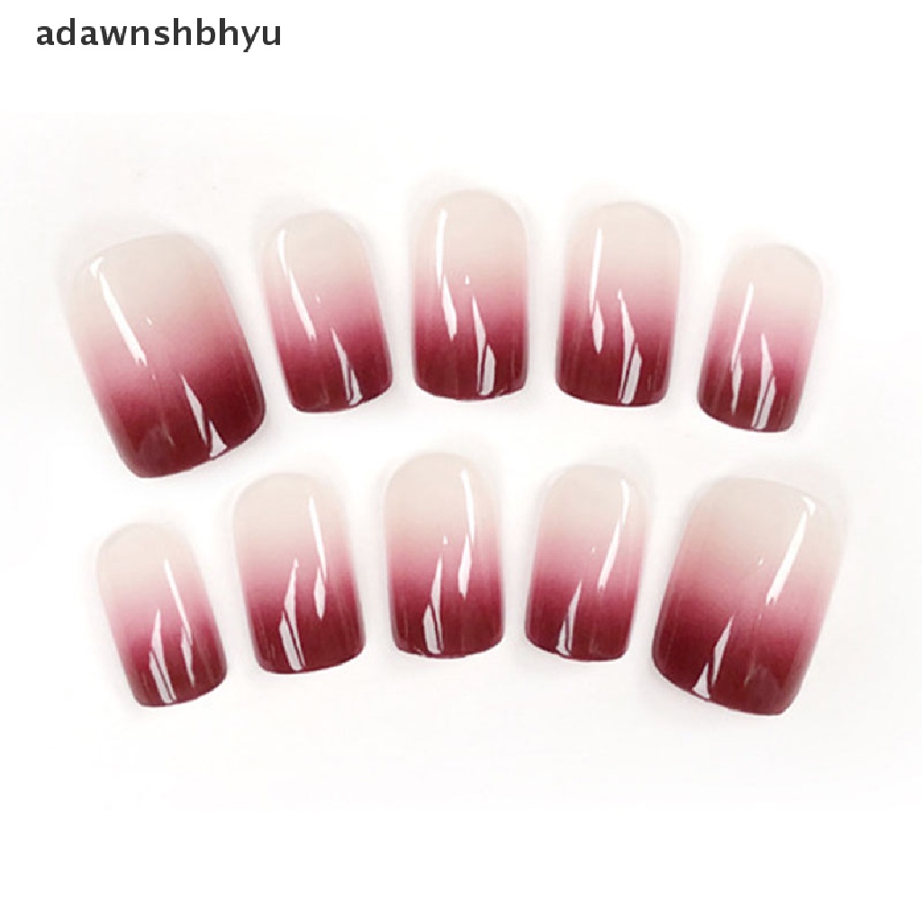 Bộ 24 Móng Tay Giả Dài Màu Gradient Kèm Keo Dán Tiện Dụng