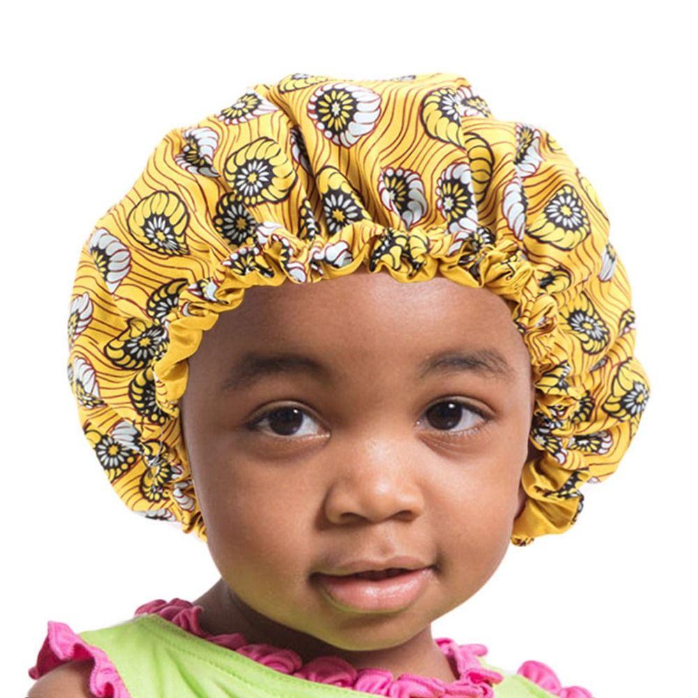 LET Mũ Trùm Đầu Vải Satin Co Giãn Thời Trang Đi Ngủ Cho Bé