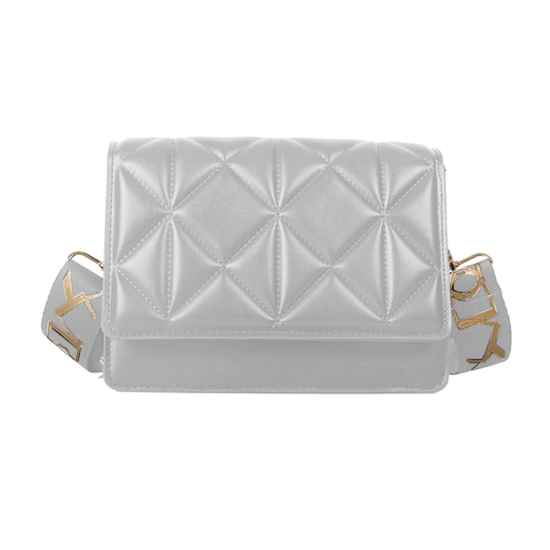 Túi Đeo Chéo Mini Hình Vuông Dập Nổi Họa Tiết Lưới Thời Trang Sang Trọng Cho Nữ