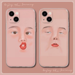 Ốp Điện Thoại Trong Suốt Hình Cặp Đôi Cho IPhone 6 6S 11 7 8 Se 2020 X XR XS Plus 12 13 14 PRO mini MAX