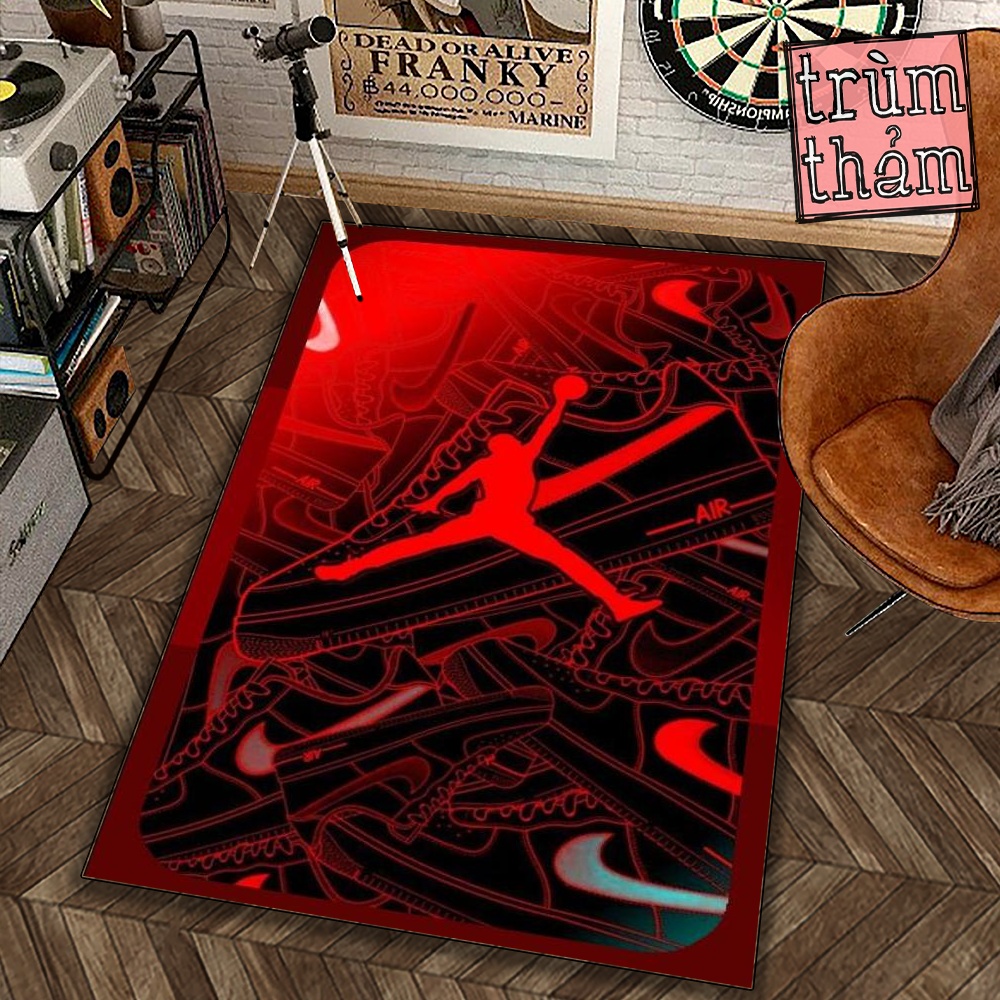 Thảm Trang Trí Wrightz Nik3 X Jord4N Nền Sneaker Giày Thể Thao Decor Phòng Ngủ Phòng Khách Văn Phòng