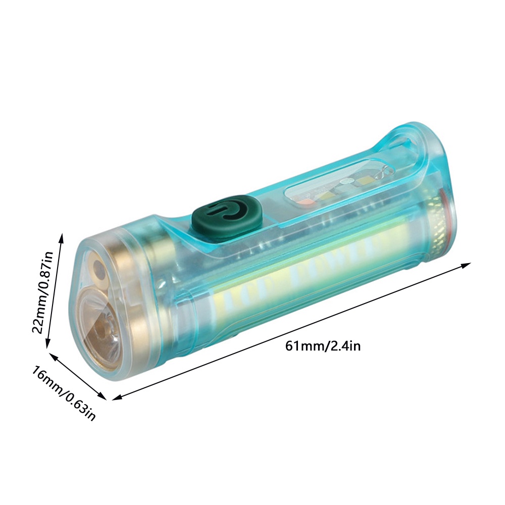 Móc Khóa Đèn Pin LED Mini 11 Chế Độ Chính & Bên Hông Tiện Dụng Cho Cắm Trại