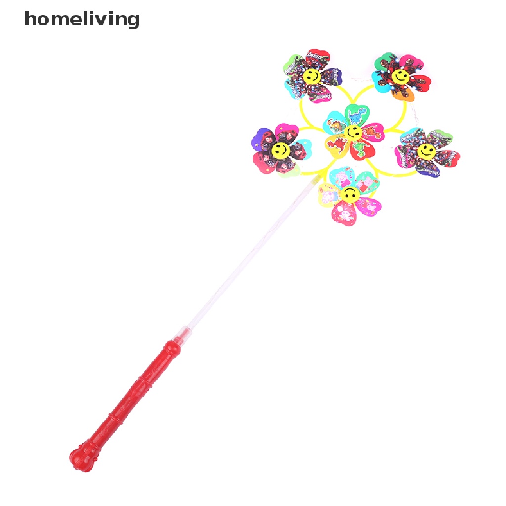 Chong Chóng 6 Bánh Xe Có Đèn Led Phát Sáng Hình Cối Xay Gió Hoạt Hình