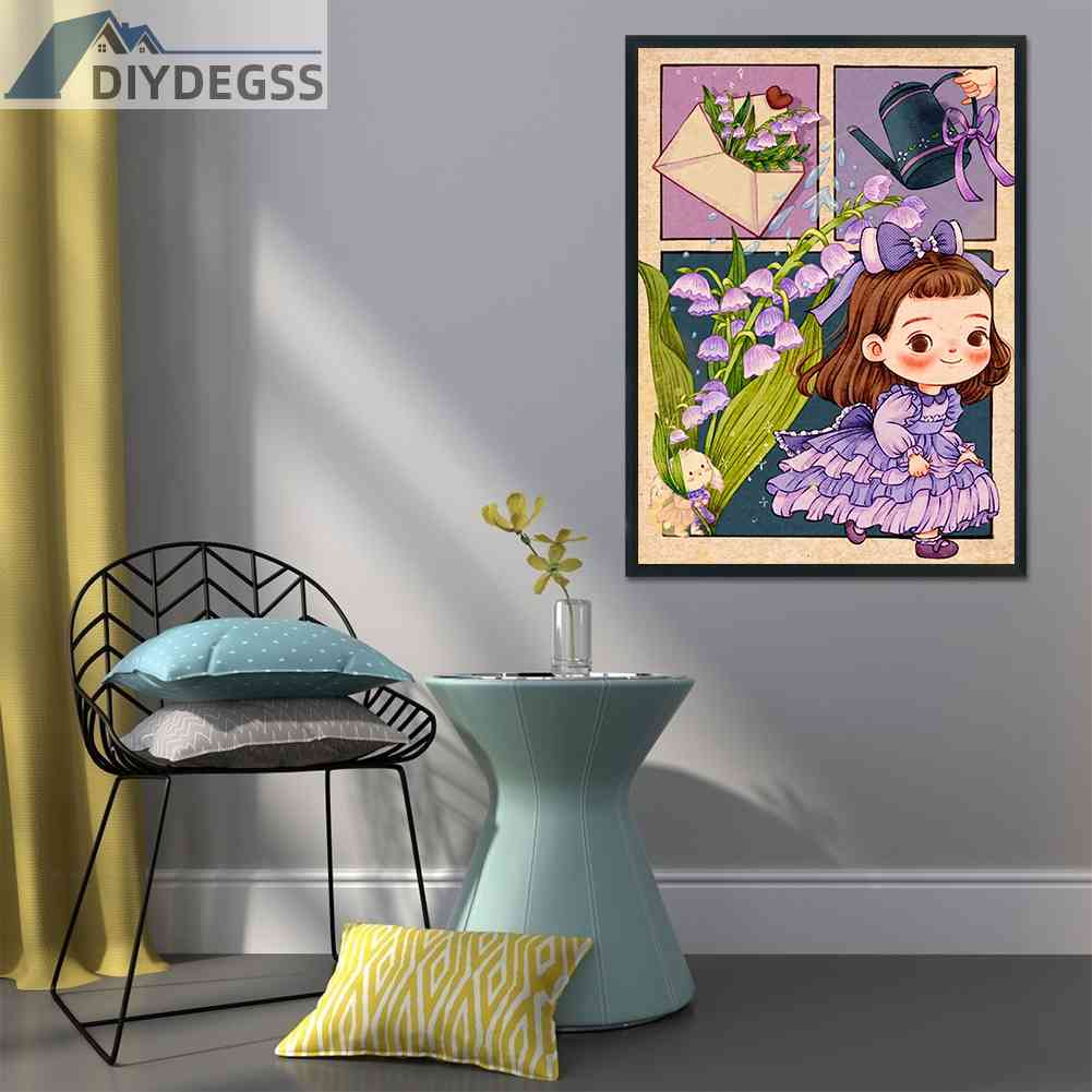 Cuộn Chỉ Thêu Cotton 11CT DIY Hình Cô Gái Nhỏ Xinh Xắn