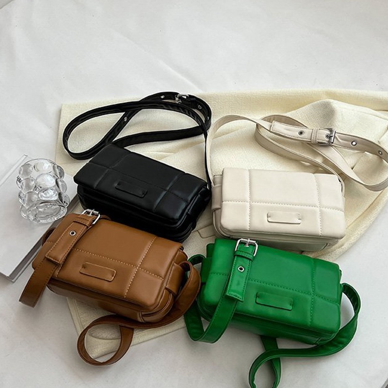Túi Đeo Chéo Hình Vuông Nhỏ Màu Trơn Phong Cách Phương Tây Đơn Giản Cho Nữ